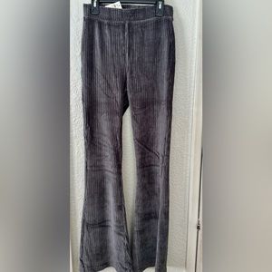 Aerie Groove-On Soft Velour Flare Pants Women XS Gray High Waisted Active Lounge